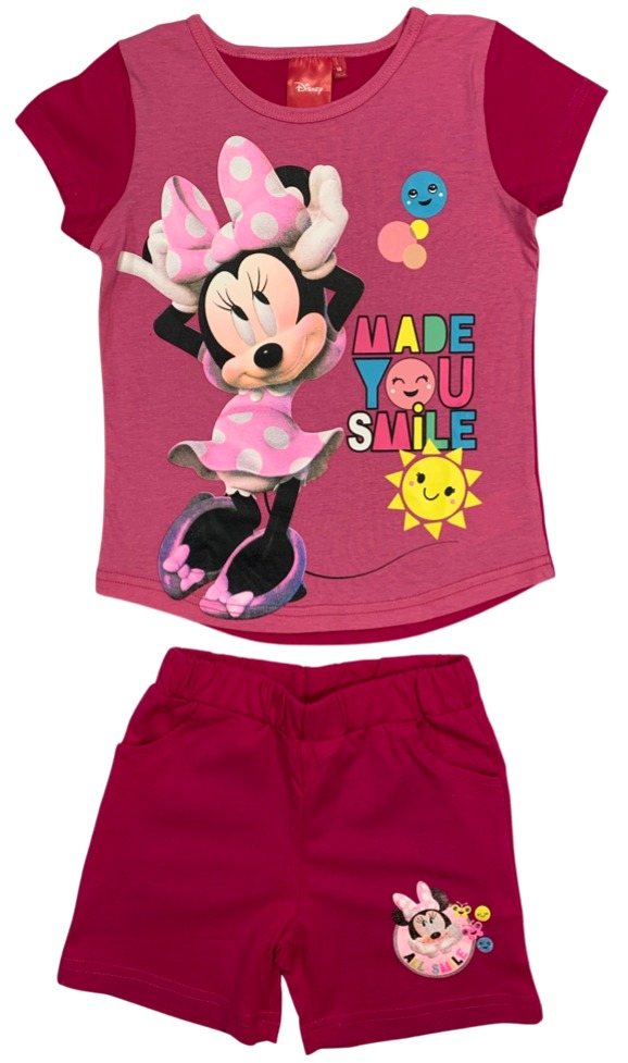 Levně Setino Letní plážový set Minnie Mouse - tmavě růžový