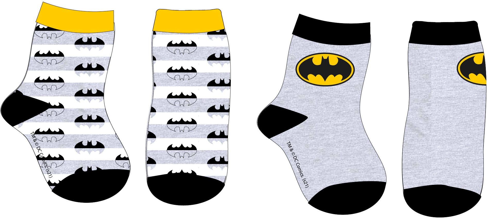 Levně Eplus Sada 2 párů dětských ponožek - Batman mix Velikost ponožek: 68-74