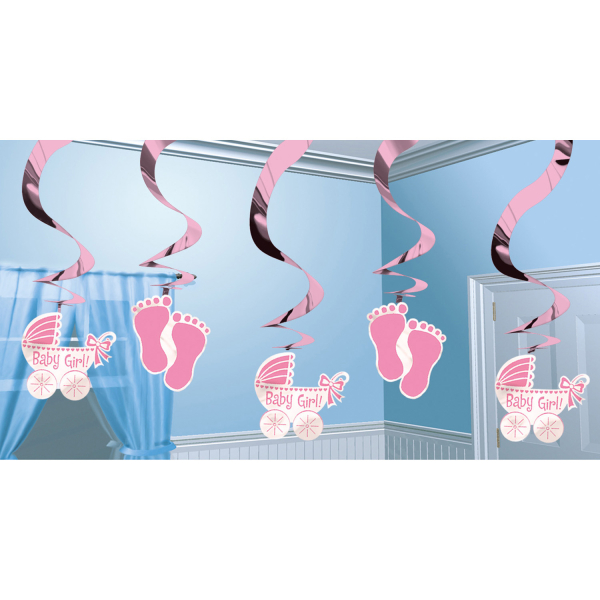 Levně Amscan Dekorační viry - Baby Shower (růžové)