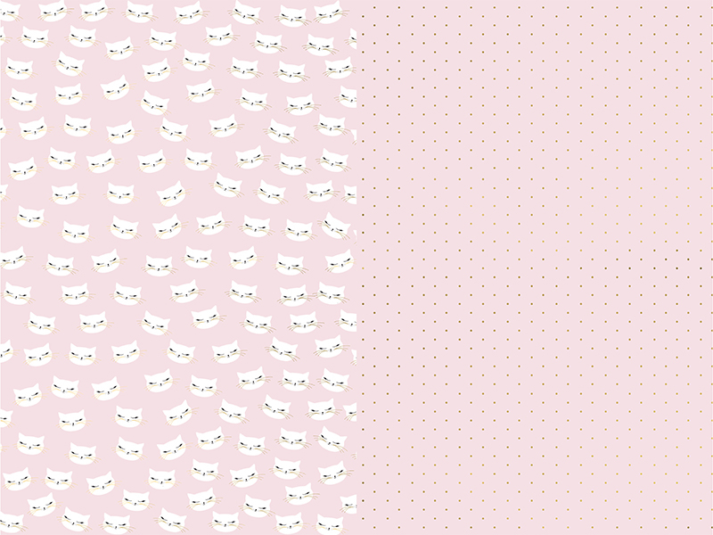 PartyDeco Balící papír - Růžová kočička mix 2 ks