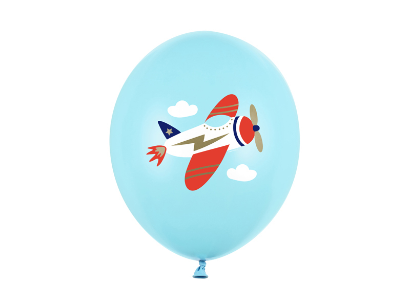 Levně PartyDeco Latexový balón - Letadlo pastelový modrý