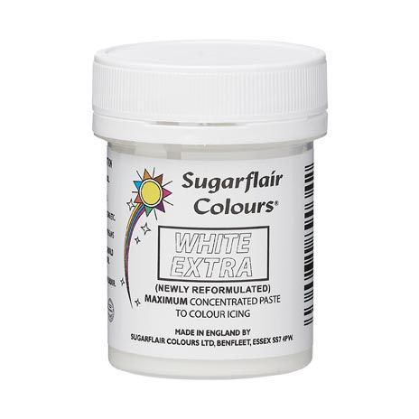 Levně Sugarflair Colours Gelová koncentrovaná barva WHITE EXTRA - Bílá 42 g
