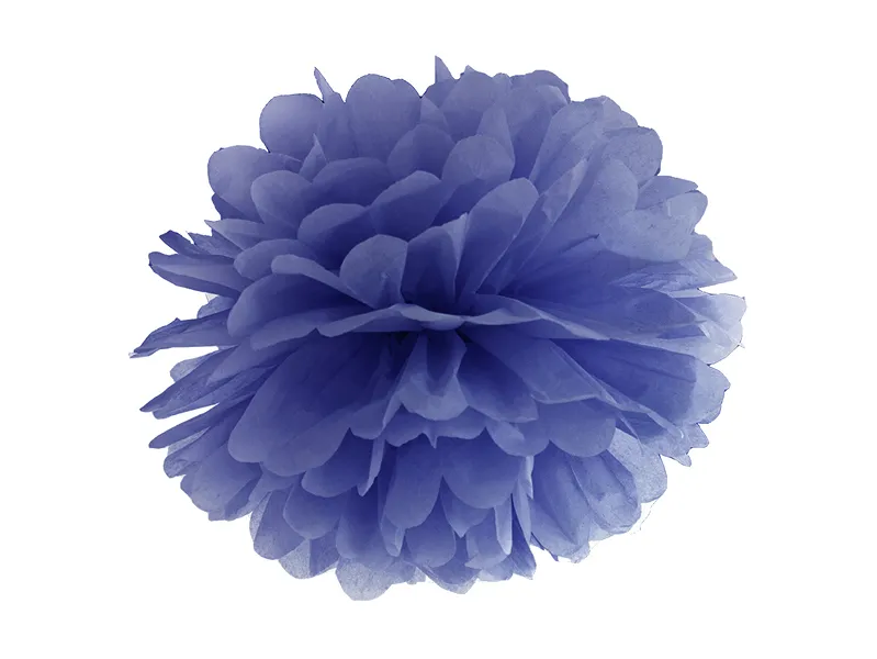 PartyDeco Pompom ve tvaru květu námořnicky modrý 25 cm