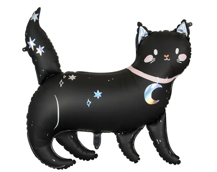PartyDeco Fóliový balón - Černá kočka 96 x 95 cm