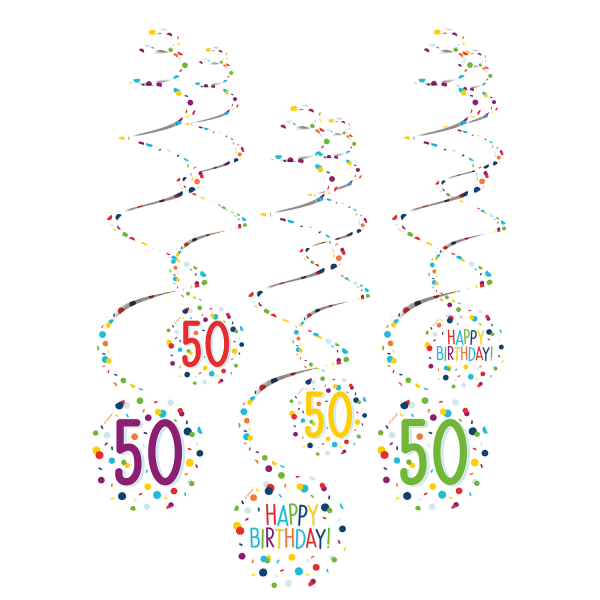 Levně Amscan Dekorační viry - Happy Birthday Konfety 50