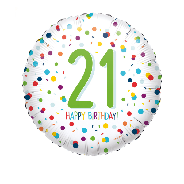 Amscan Fóliový balón kruh - 21. narozeniny