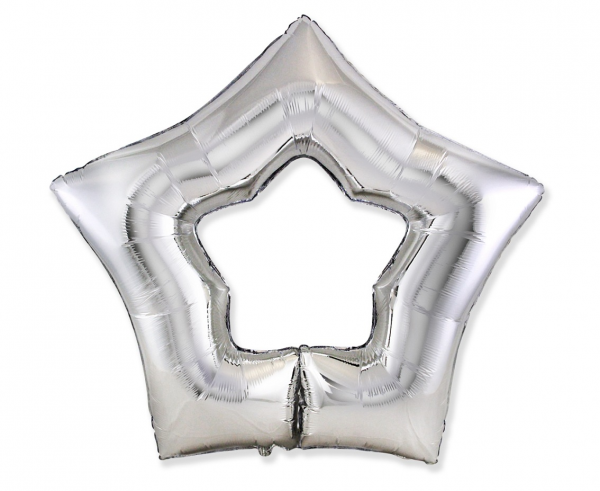 Levně Flexmetal Fóliový balón stříbrná hvězda 90 cm