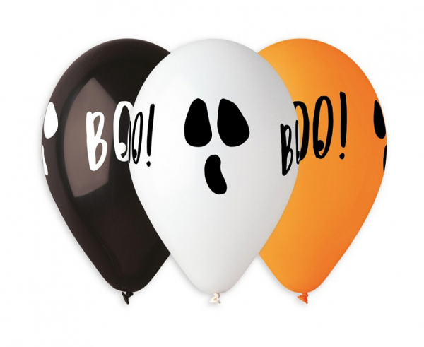 Levně Godan Sada latexových balonů - Halloween Boo mix 5 ks