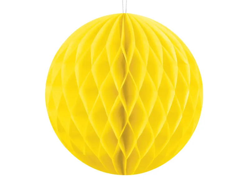 PartyDeco Papírová koule - žlutá 10 cm