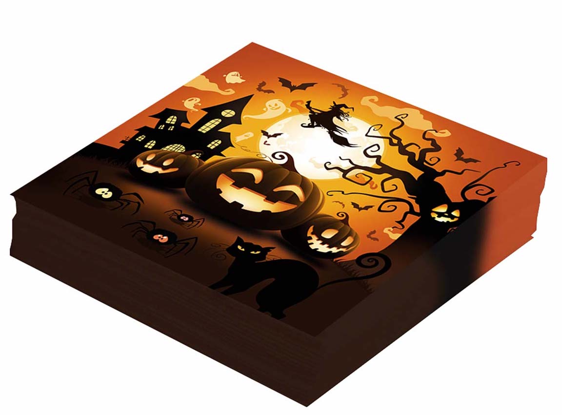 Levně Guirca Ubrousky - Halloween Dýně 33 x 33 cm 12 ks
