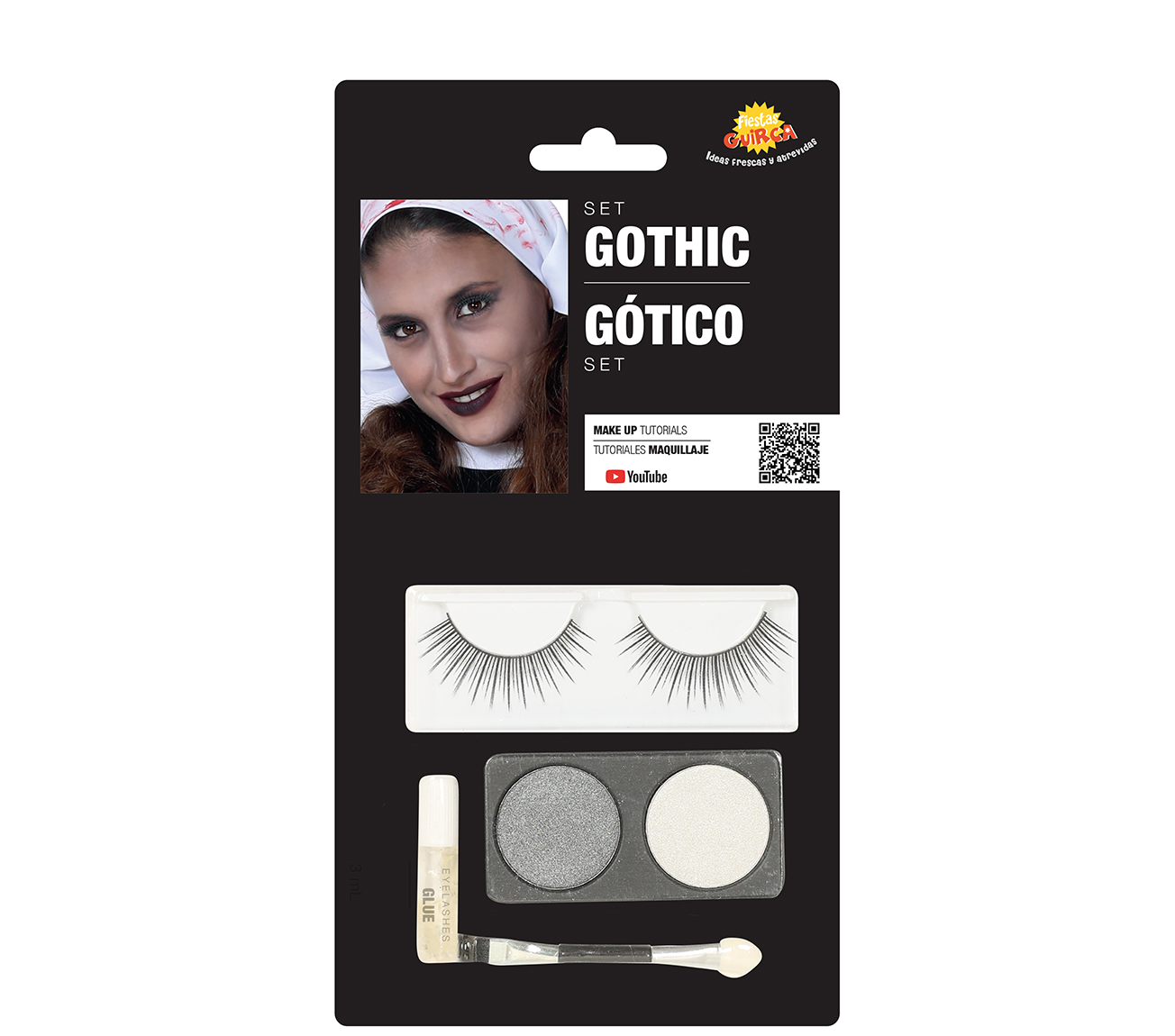 Levně Guirca Gothic Make-up set stříbrno/bílý