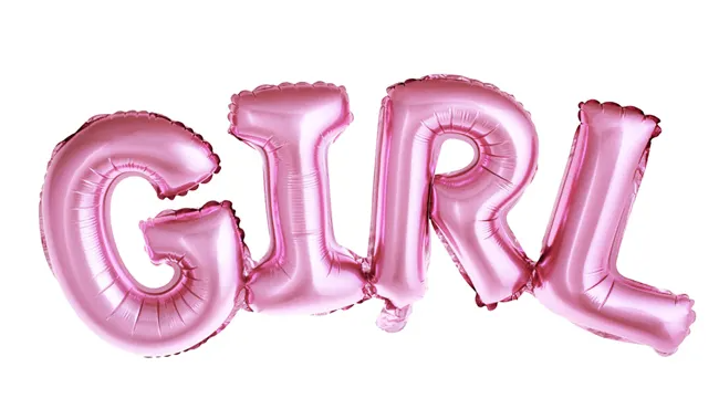 Levně PartyDeco Fóliový balón - GIRL růžový 74 x 33 cm