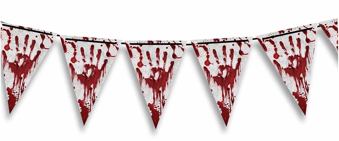 Levně Guirca Banner vlajky - Halloween krvavé otisky rukou 300 cm
