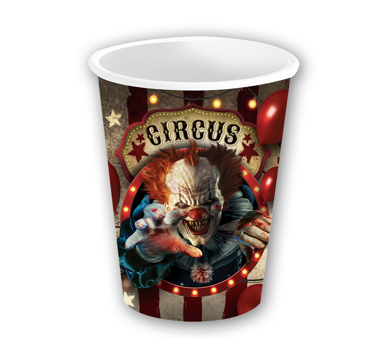 Guirca Kelímky - Halloween Circus Klaun 240 ml 6 ks