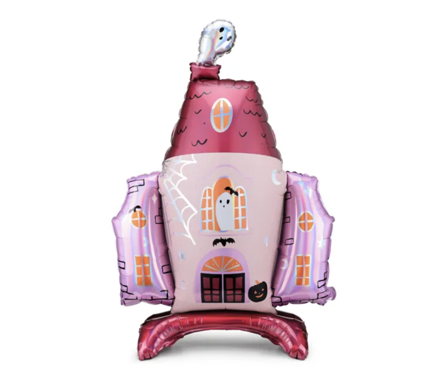 Levně PartyDeco Fóliový balón - Strašidelný růžový zámek 89,5 x 116,5 cm