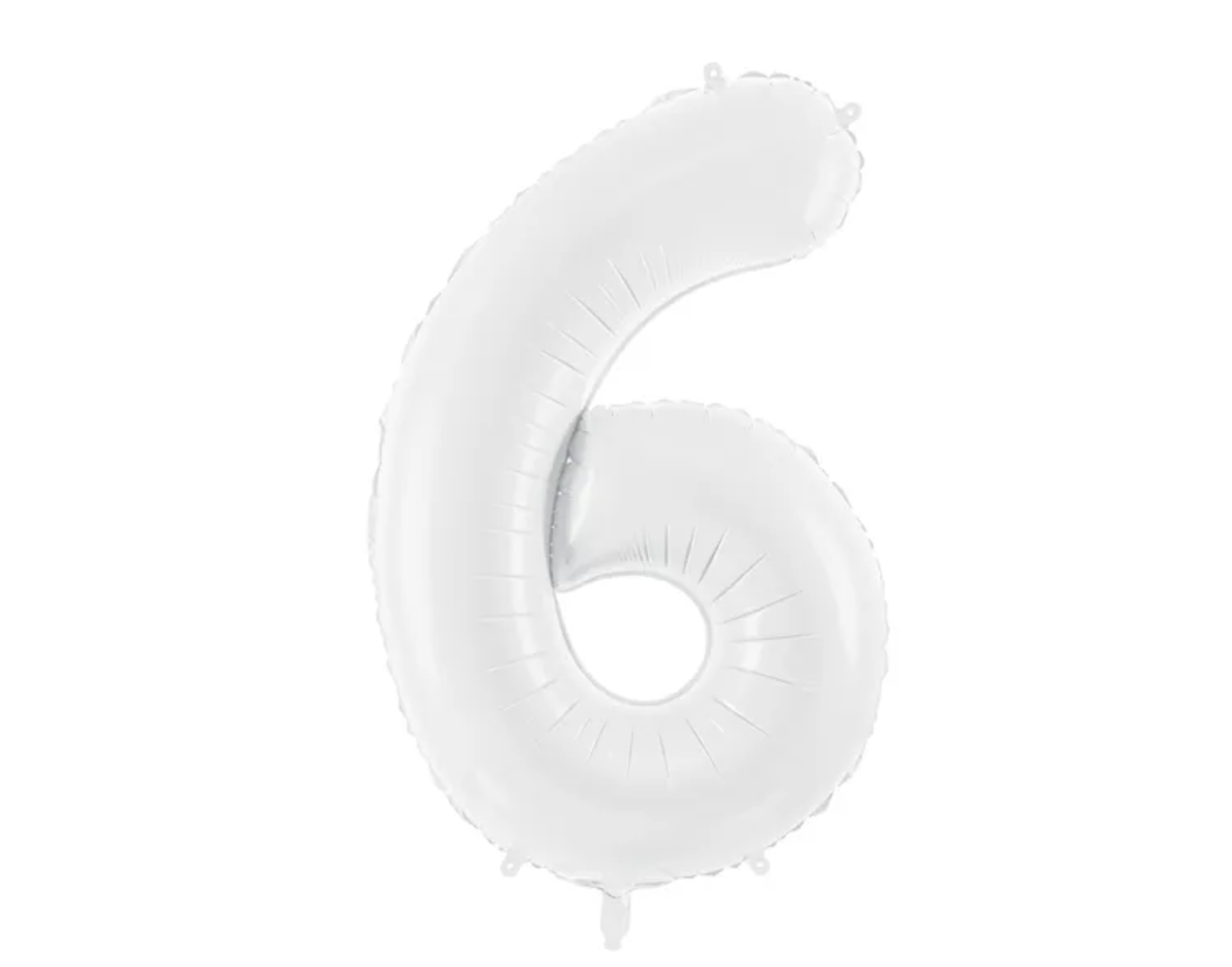 Levně PartyDeco Balónek fóliový narozeninové číslo 6 bílý 86 cm