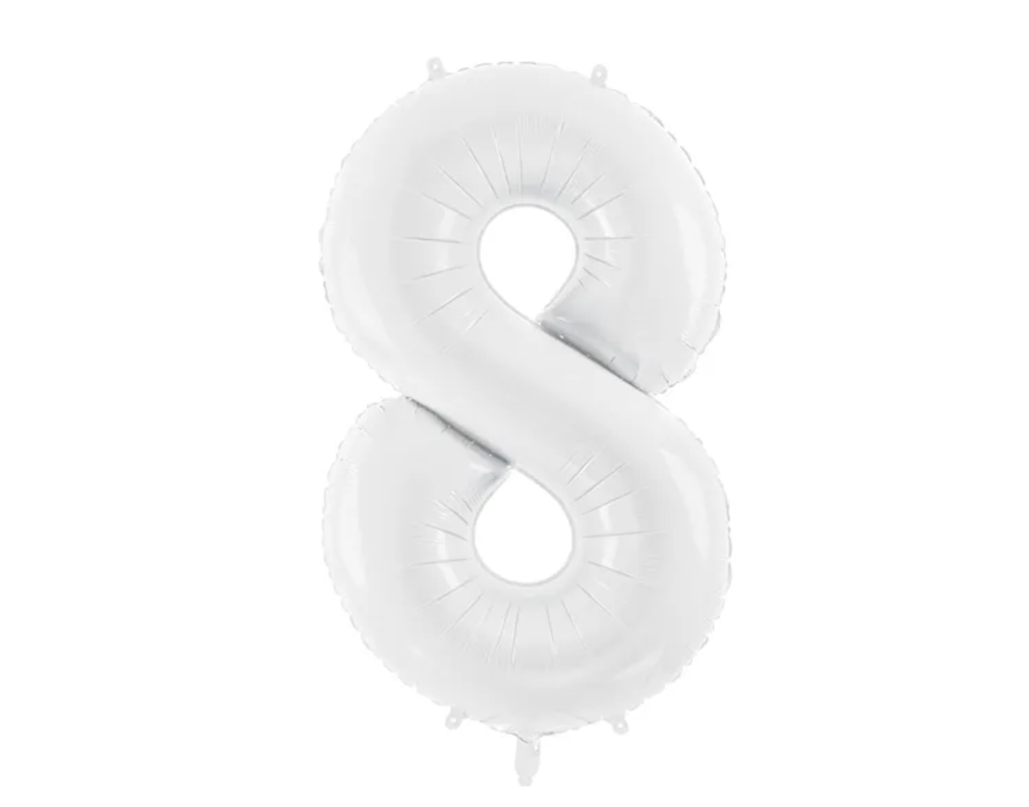 Levně PartyDeco Balónek fóliový narozeninové číslo 8 bílý 86 cm