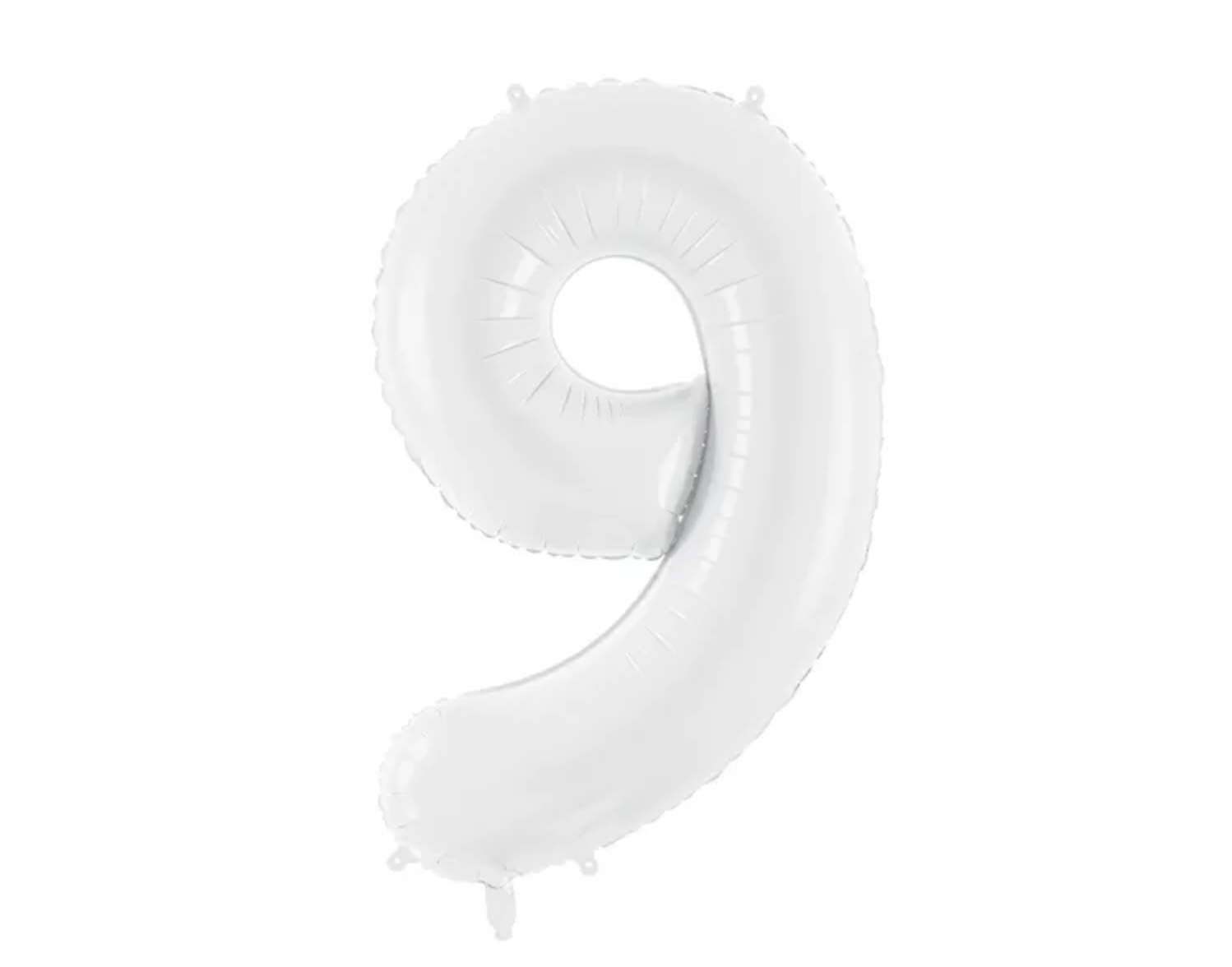 Levně PartyDeco Balónek fóliový narozeninové číslo 9 bílý 86 cm