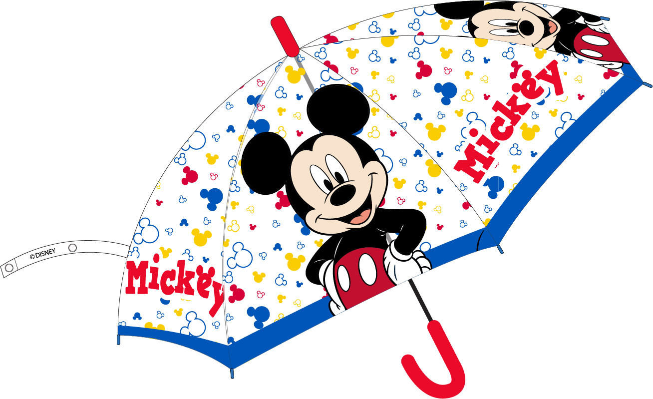Levně EPlus Dětský deštník - Mickey Mouse transparentní