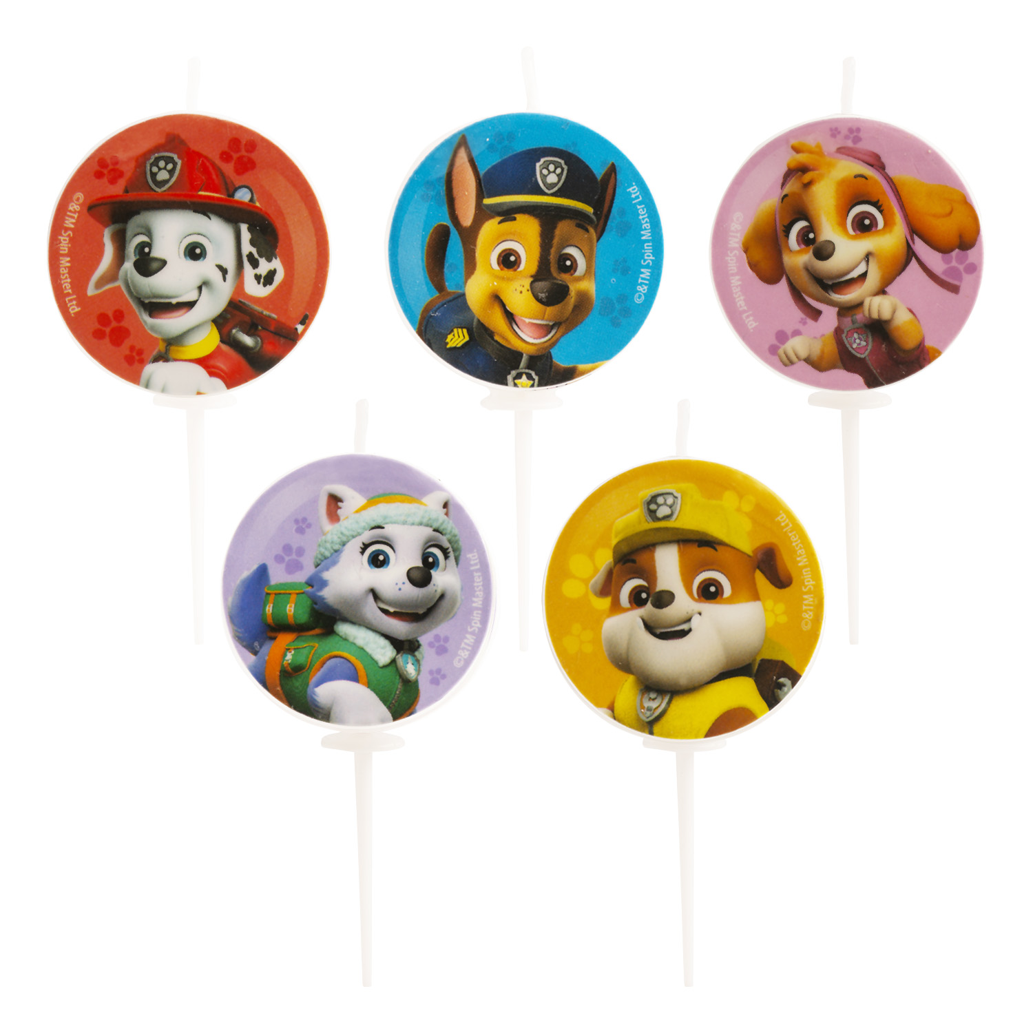 Dekora Dortové svíčky - Paw Patrol Ø 3 cm 5 ks