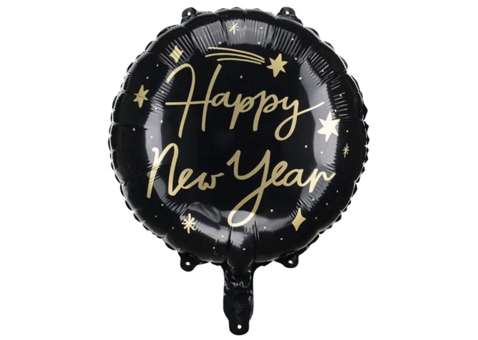Levně PartyDeco Fóliový balón - Happy New Year černo-zlatý