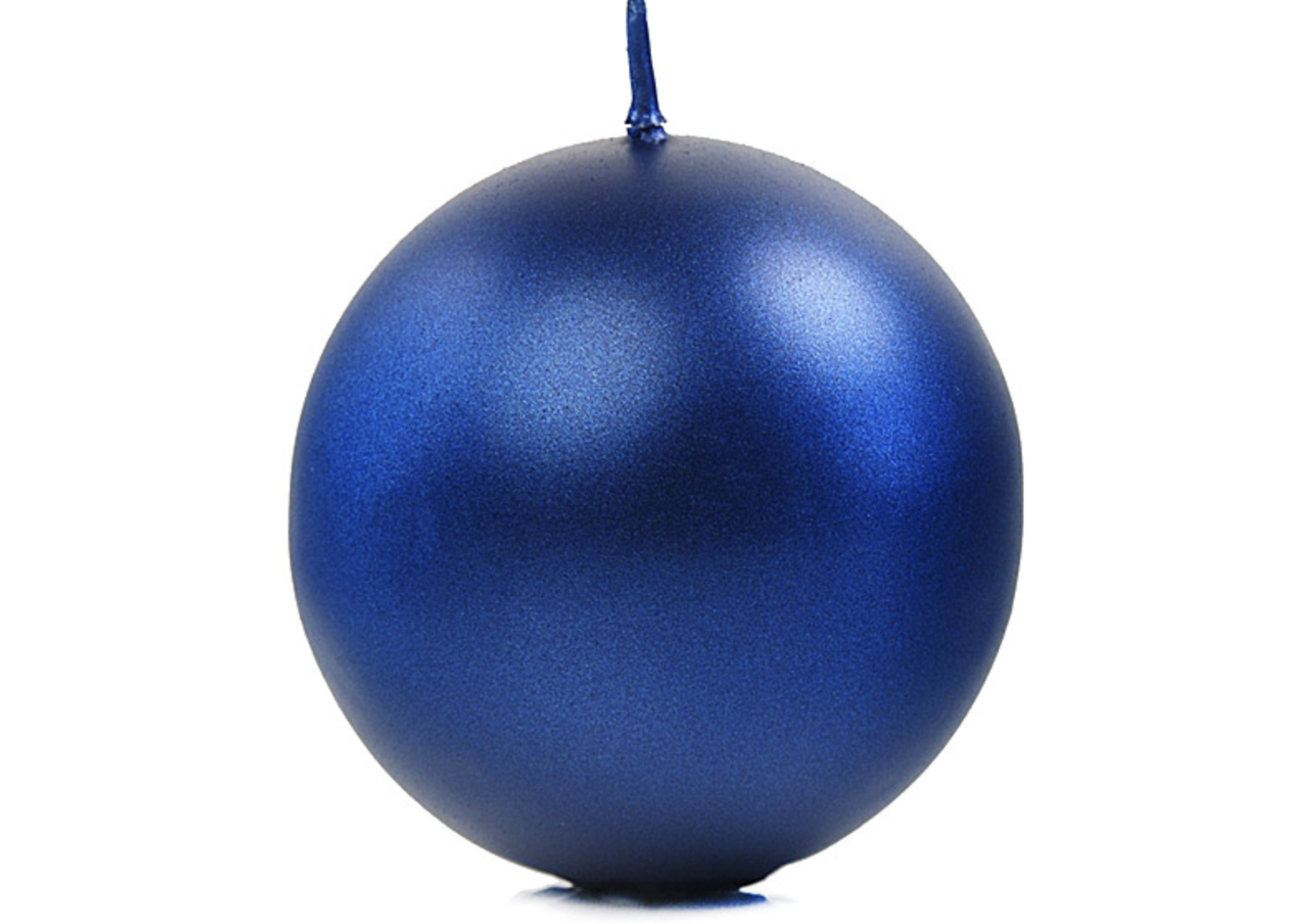 Levně PartyDeco Svíčka - koule metalická modrá 8 cm