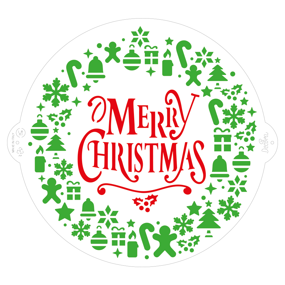 Levně Decora Stencil - Merry Christmas ø 25 cm