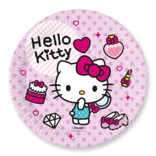 Levně Procos Papírové talíře - Hello Kitty 23 cm 8 ks