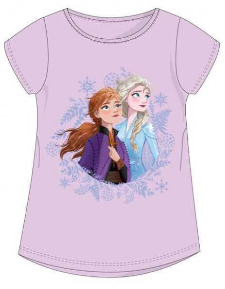 Levně Setino Dětské triko s krátkým rukávem - Frozen fialové