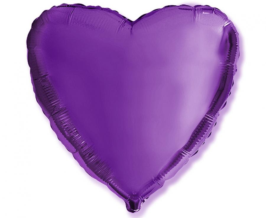 Flexmetal Fóliový balón srdce fialový 46 cm