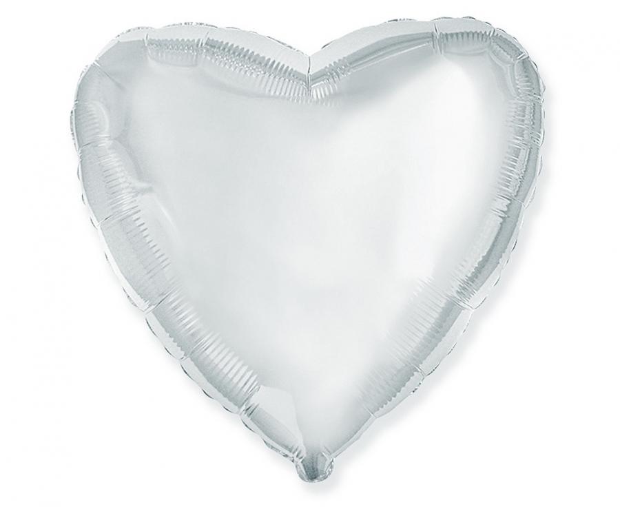 Levně Flexmetal Fóliový balón srdce satén stříbrný 46 cm
