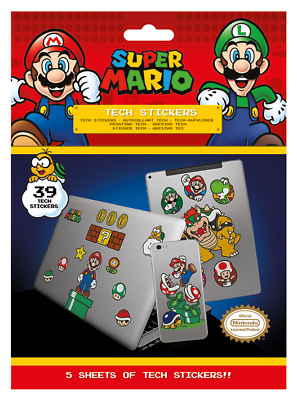 Levně Pyramid Sada nálepek - Super Mario 39 ks