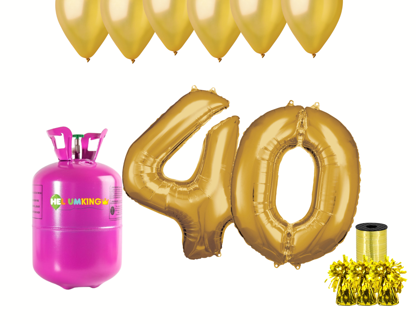 Levně HeliumKing Helium párty set na 40. narozeniny se zlatými balónky