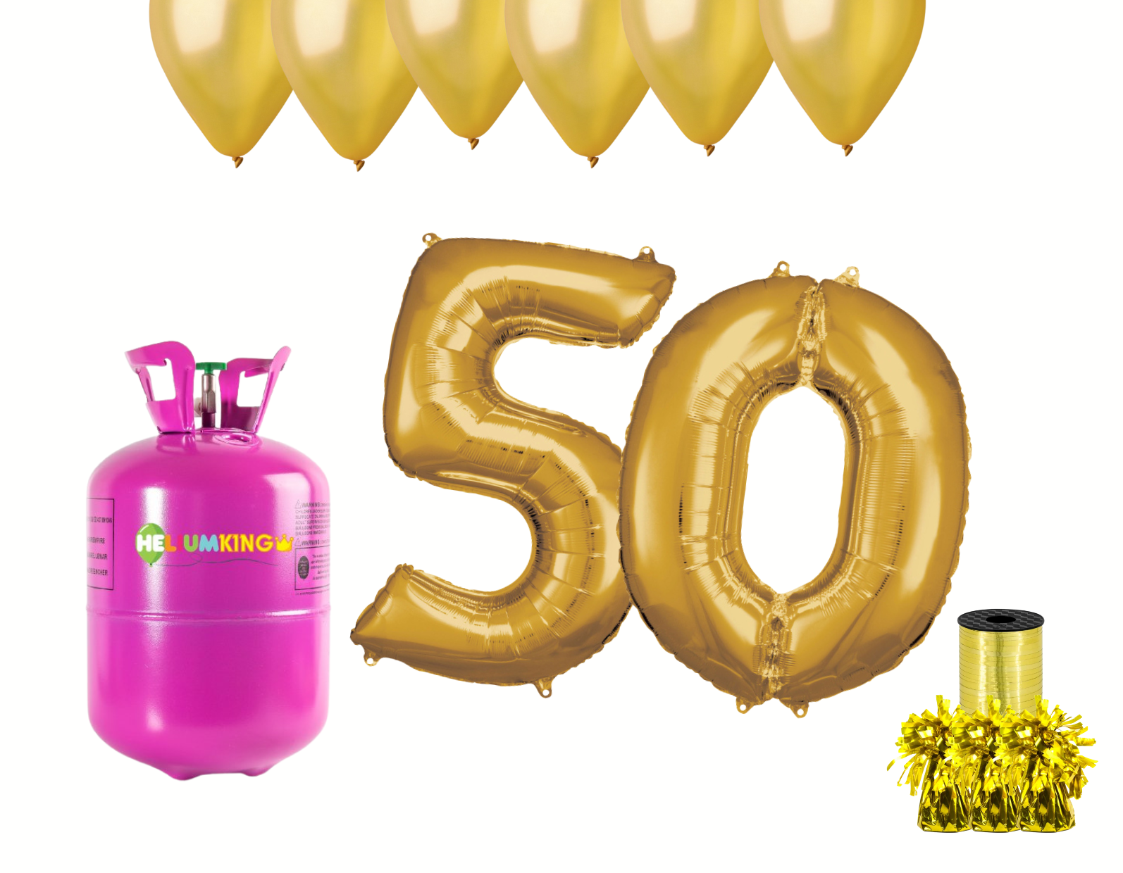 Levně HeliumKing Helium párty set na 50. narozeniny se zlatými balónky