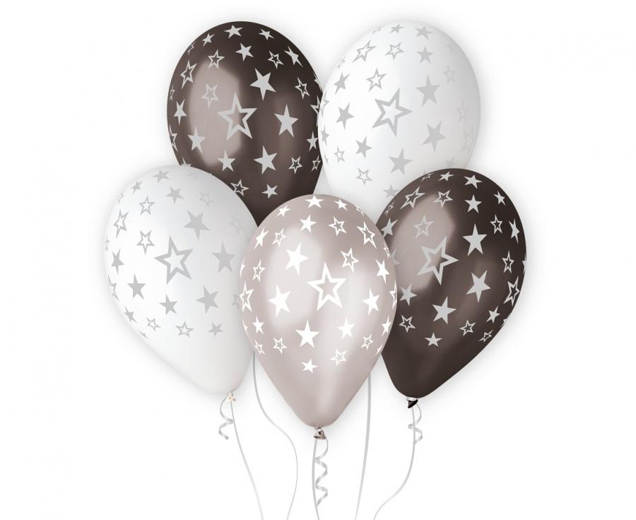 Balónová kytice - Hvězdy stříbrné