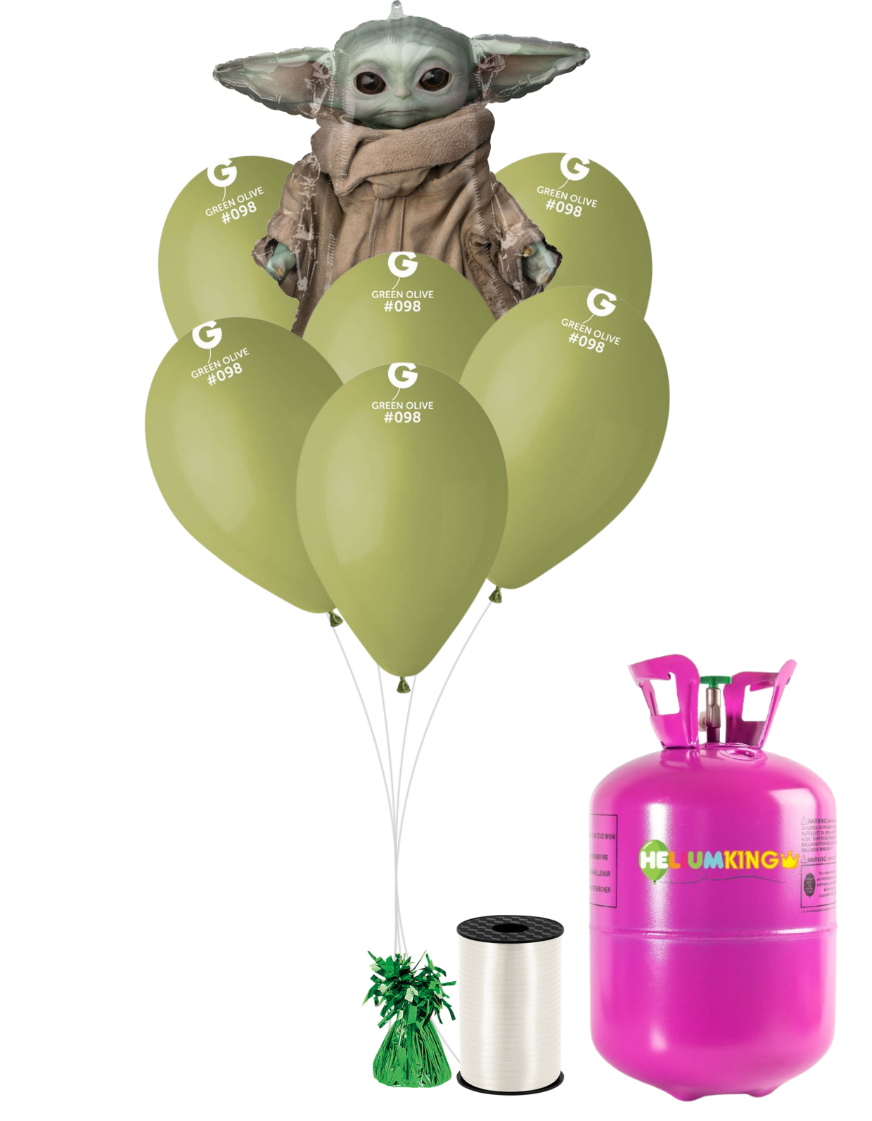 HeliumKing Helium párty set - Mandalorian Baby Yoda