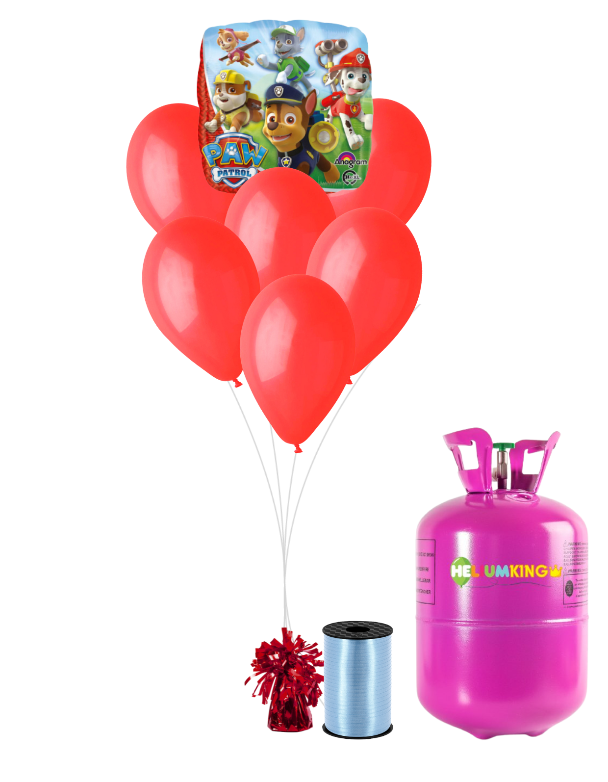 HeliumKing Helium párty set - Paw Patrol červený