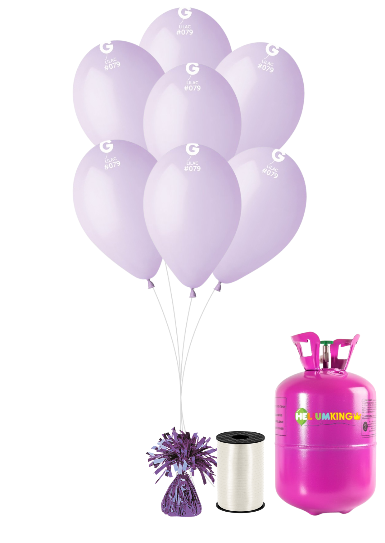 Levně HeliumKing Helium párty set s fialovými balónky 30 ks