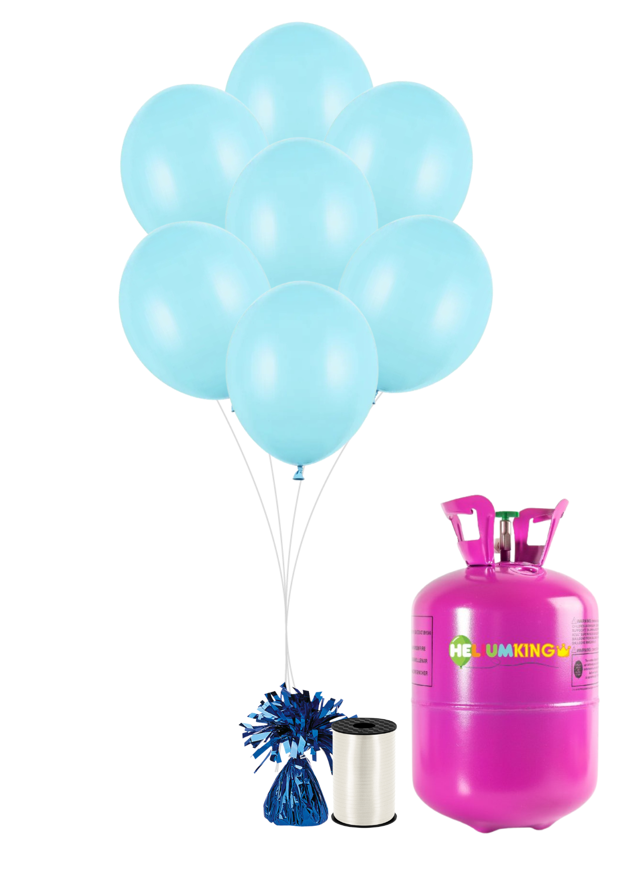 Levně HeliumKing Helium párty set s modrými balónky 30 ks