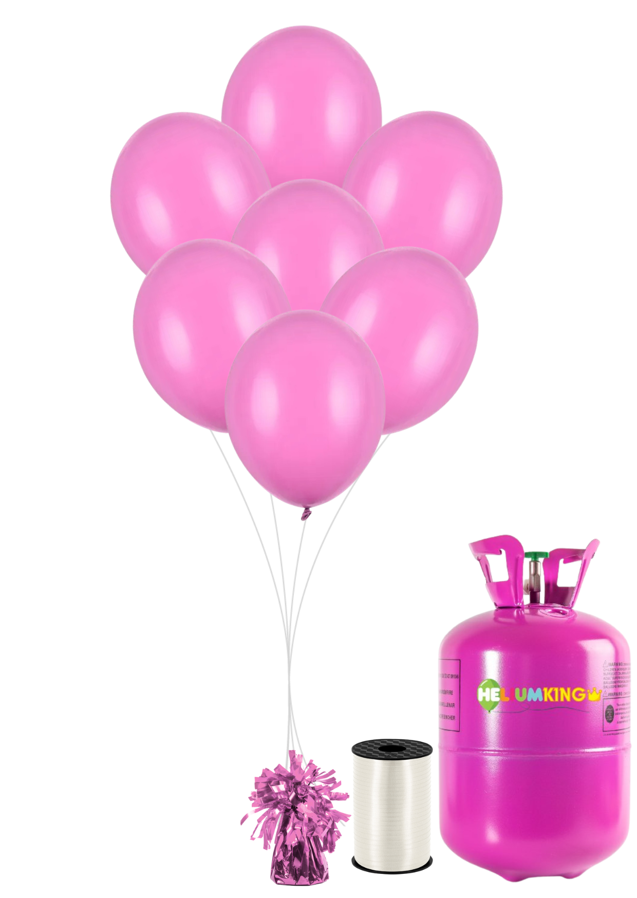 Levně HeliumKing Helium párty set s balónky fuchsia 50 ks