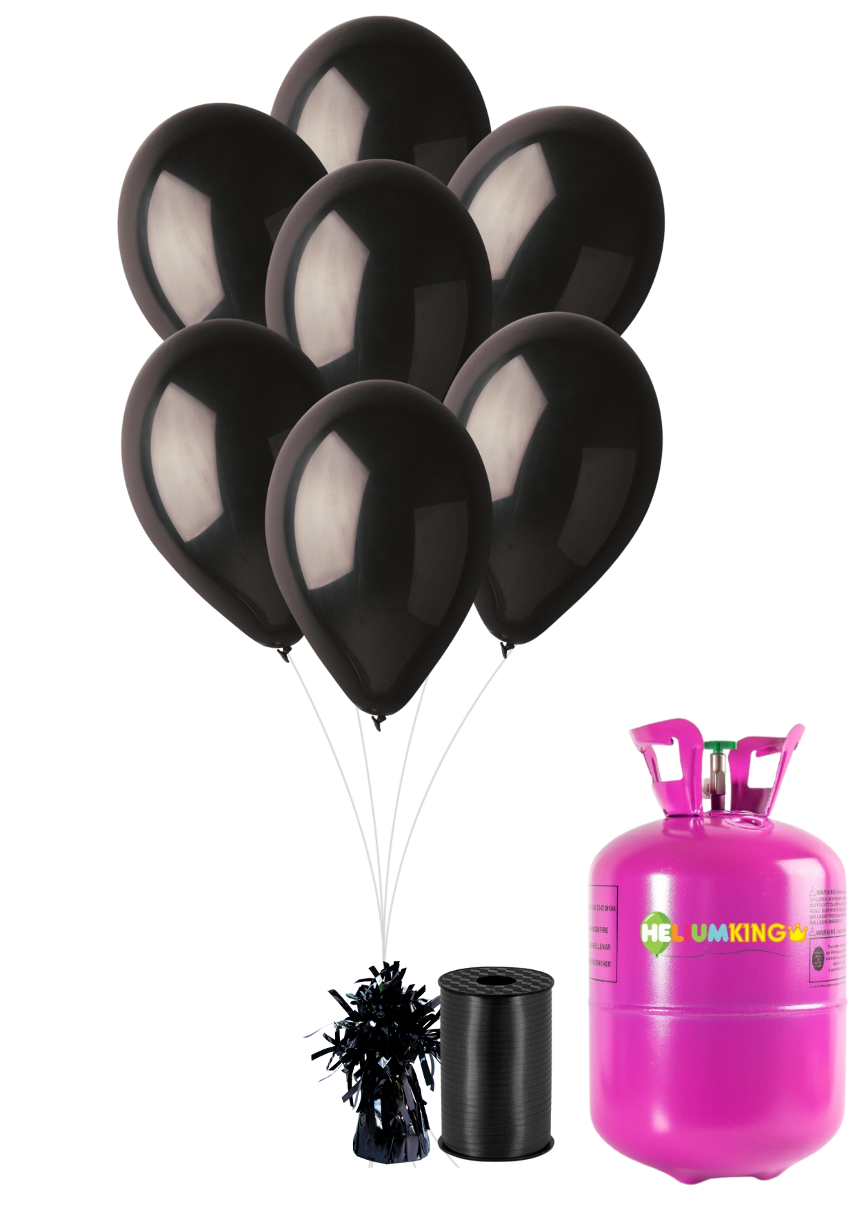 Levně HeliumKing Helium párty set s černými balónky 20 ks