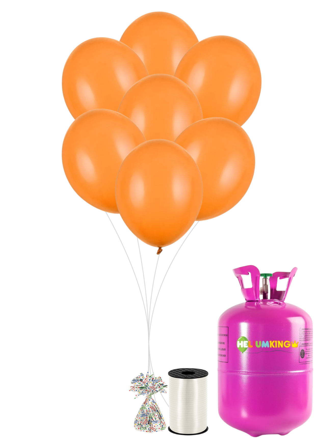 HeliumKing Helium párty set s oranžovými balónky 20 ks