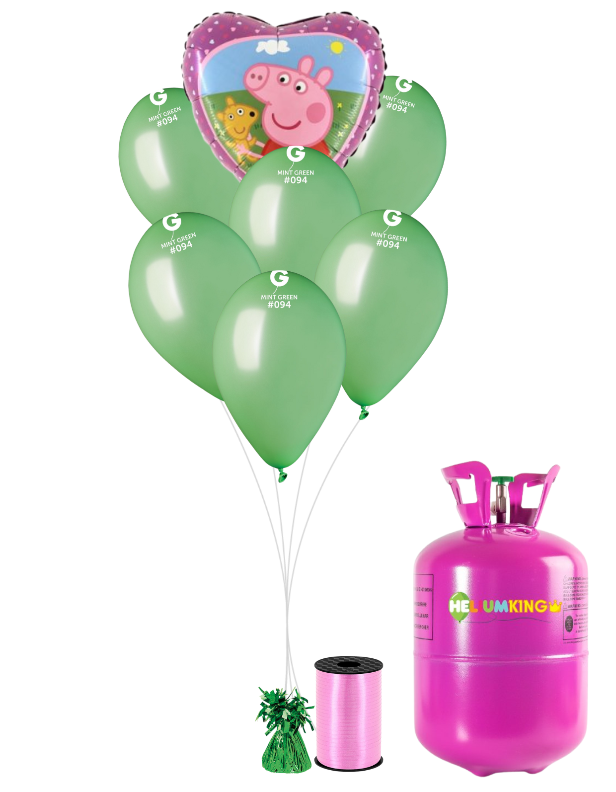 HeliumKing Helium párty set - Peppa Pig zelený