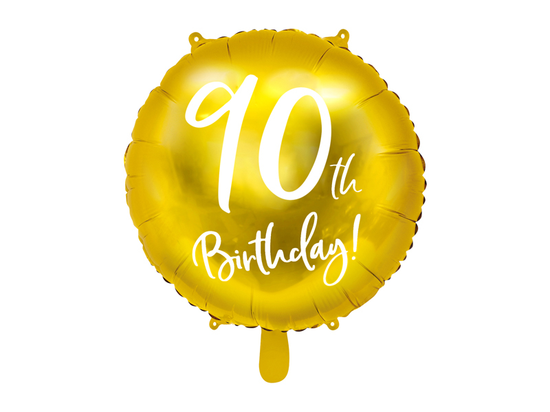 Levně PartyDeco Fóliový balón 90-tka (zlatý)