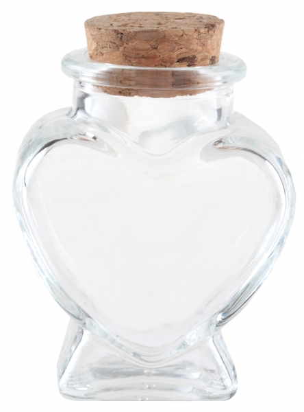 Santex Skleněné lahvičky s korkovým uzávěrem - Srdce