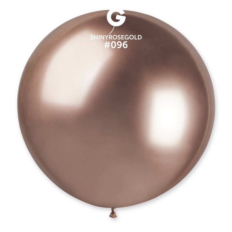Levně Gemar Kulatý chromový balónek SHINY růžovo-zlatý 80 cm