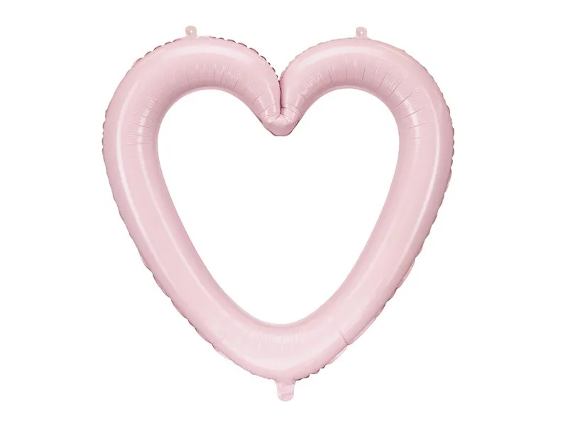 PartyDeco Fóliový balón - Světle růžové srdce 86 x 83,5 cm