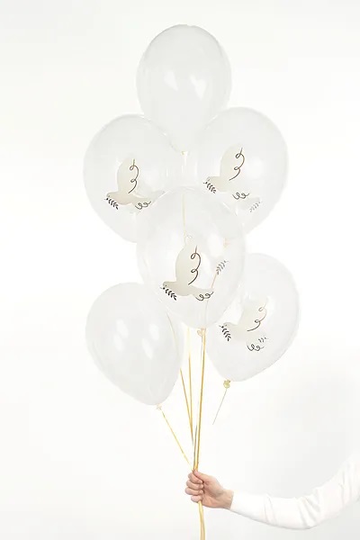 PartyDeco Pastelové balóny - Holubi 6 ks