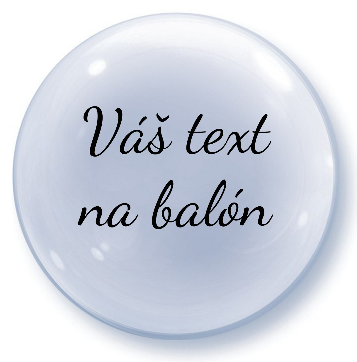 Personal Balón s textem - Průhledný