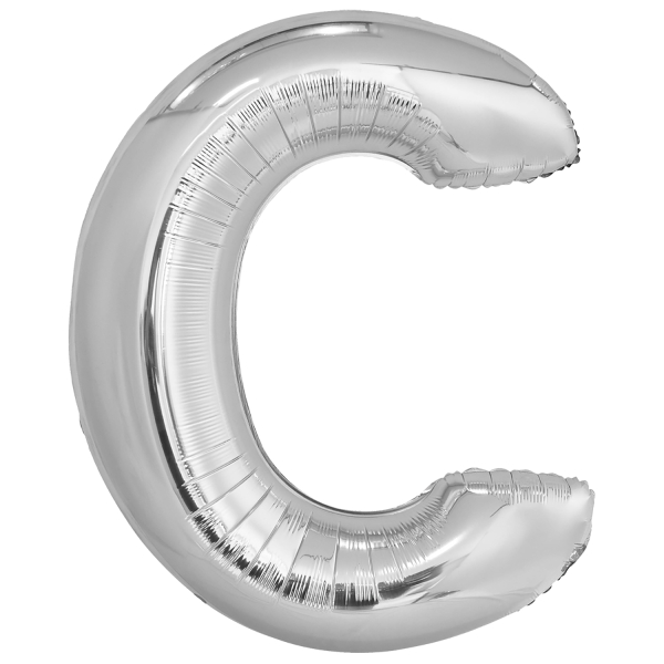 Levně Amscan Fóliový balónek písmeno C, stříbrný 86 cm